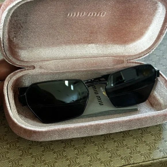 Miu Miu Black Geometric Sunglasses